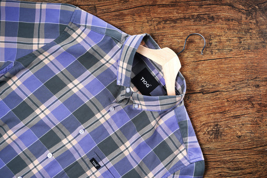 Men's Cold Purple Check Shirt | Stylish Cotton Shirt for Casual & Office Wear