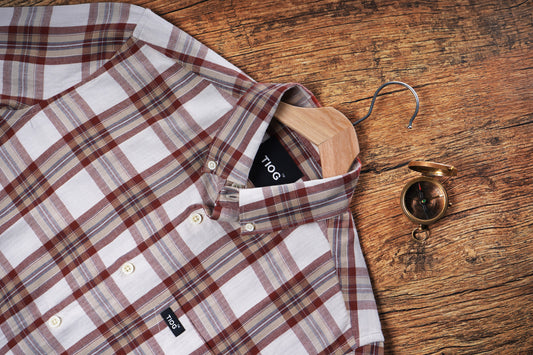 Men's Espresso Check Shirt | Stylish Cotton Shirt for Casual & Office Wear